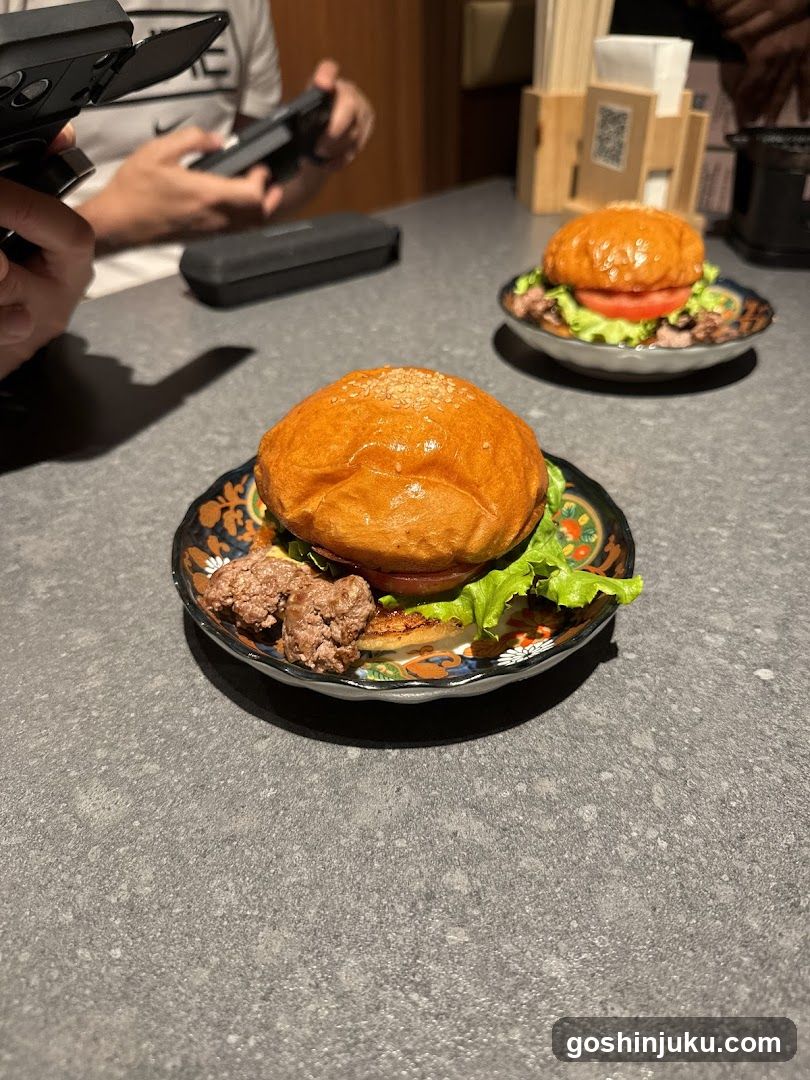 A5 Wagyu Burger GYUMON Shinjuku Kabukicho Tokyo (Halal & Vegan Options)