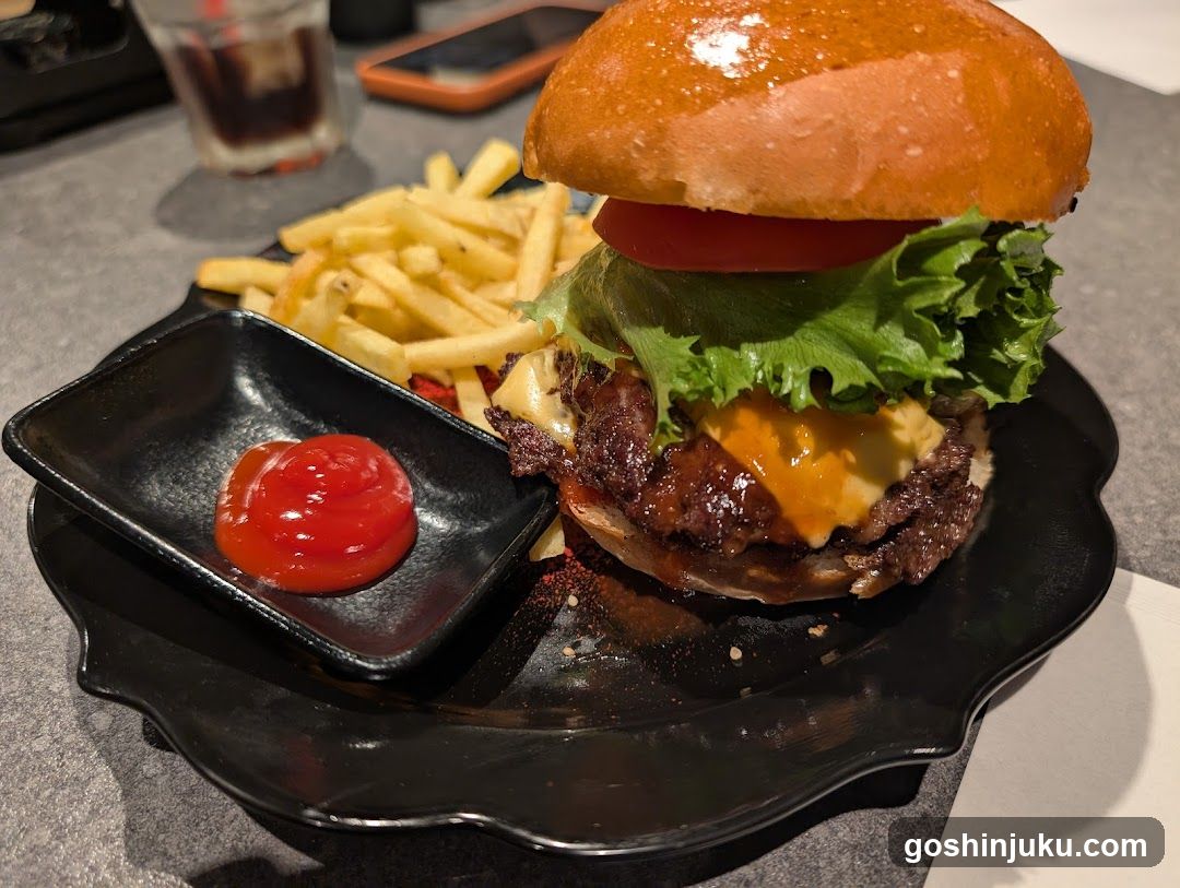 A5 Wagyu Burger GYUMON Shinjuku Kabukicho Tokyo (Halal & Vegan Options)
