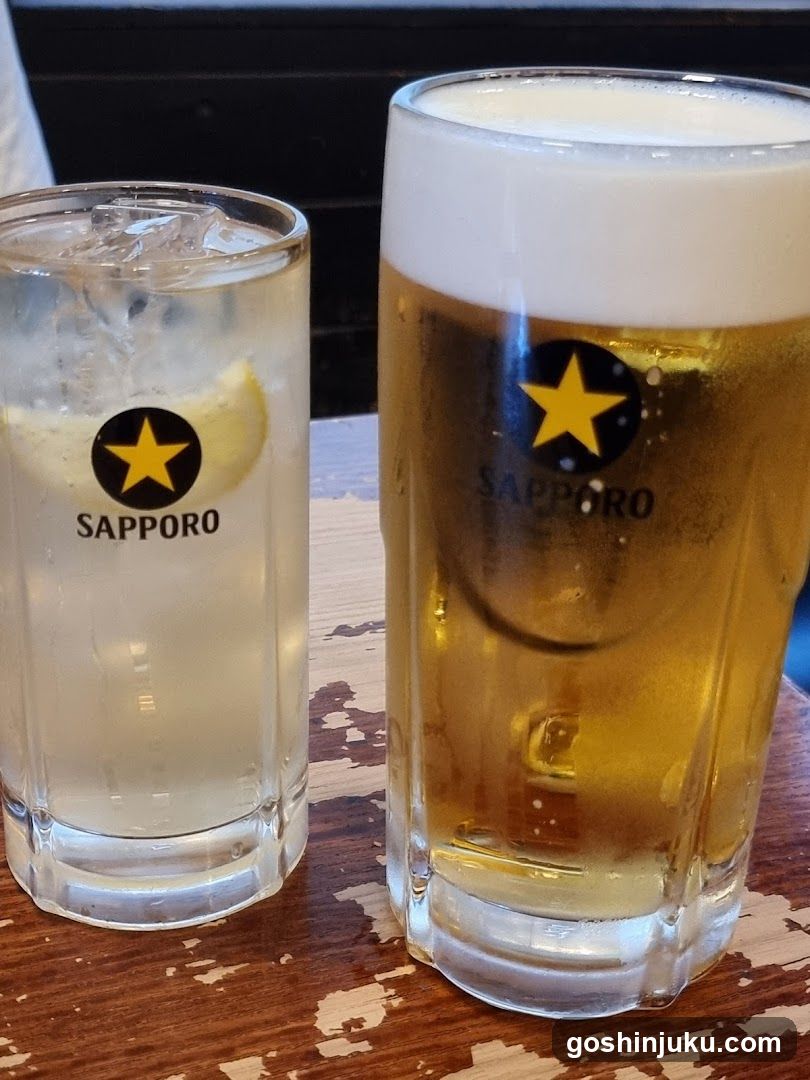 Sapporo Beer and Lemonade