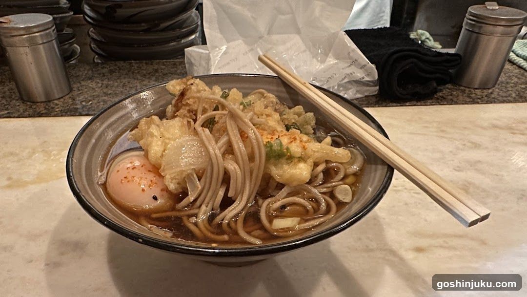 Soba Noodle Bowl with Tempura and Soft-Boiled Egg