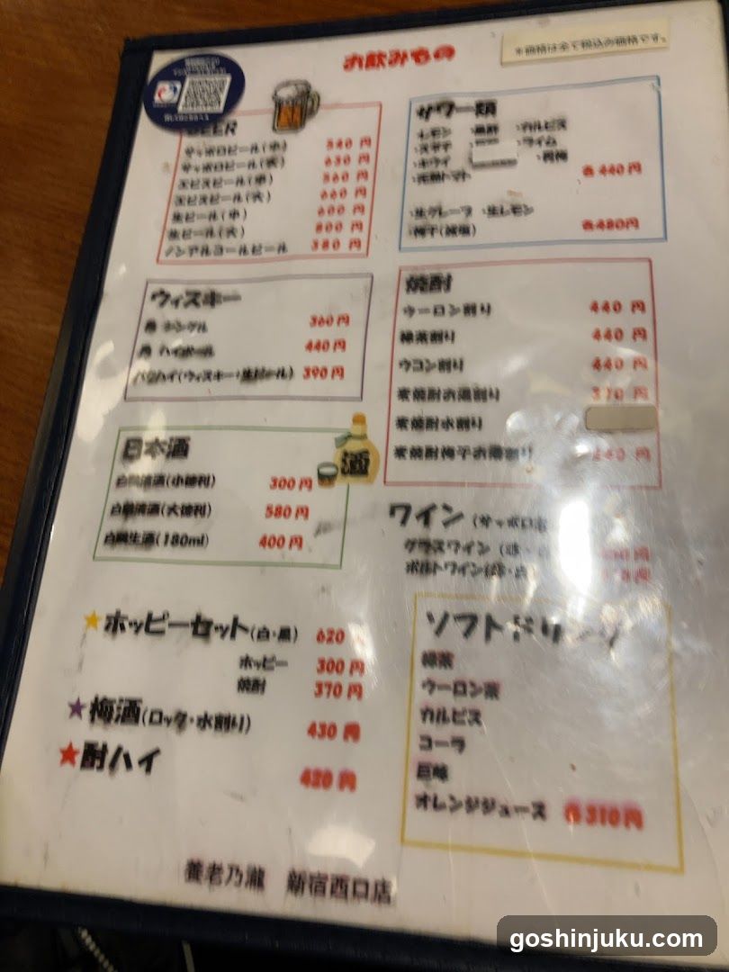 Japanese Drink Menu Board