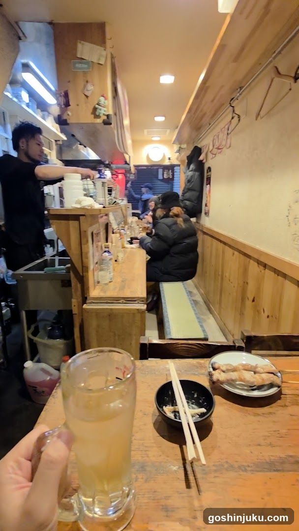 Interior of a small Japanese restaurant or bar