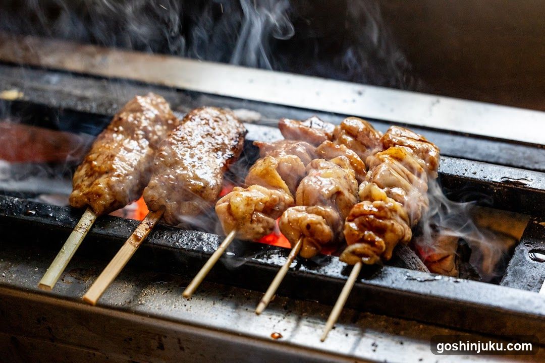 Grilled Skewers on Fire Pit
