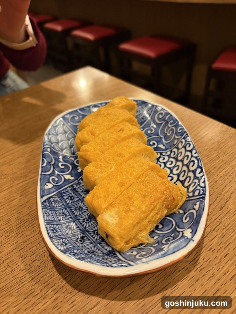 Egg Roll on a Blue and White Plate