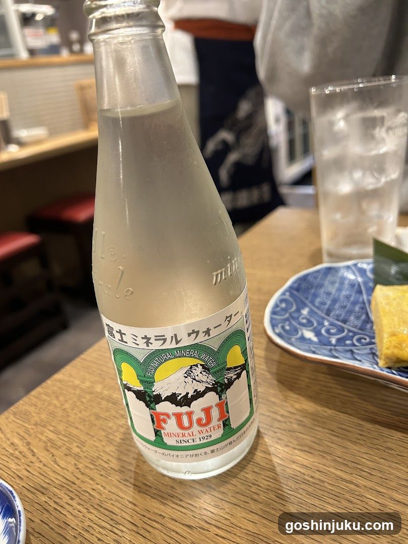 Fuji Mineral Water Bottle on Table