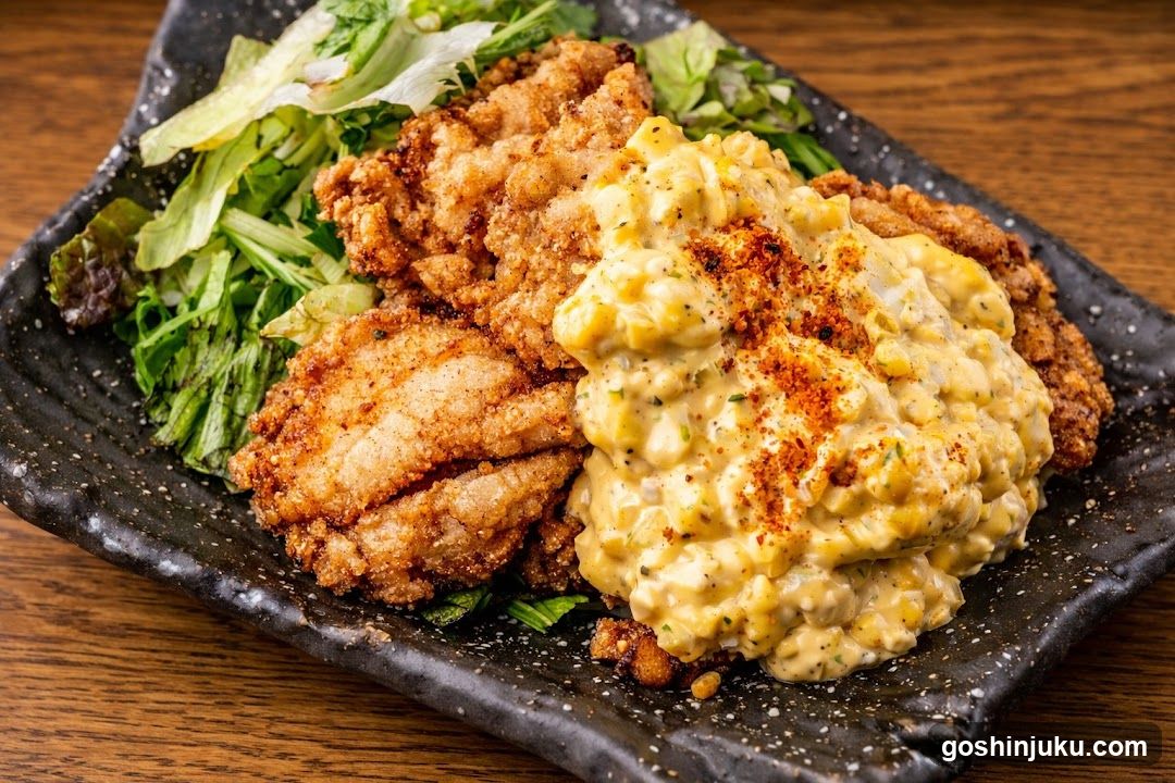Crispy Fried Chicken with Corn Salad