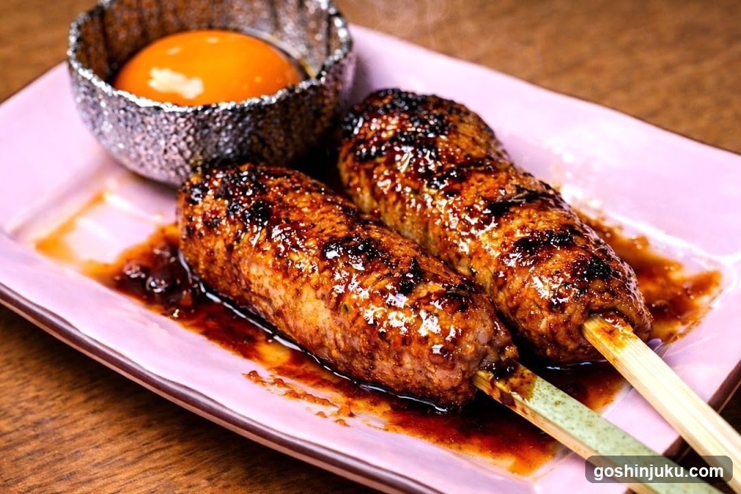 Grilled Meat Skewers with Egg Yolk Dip