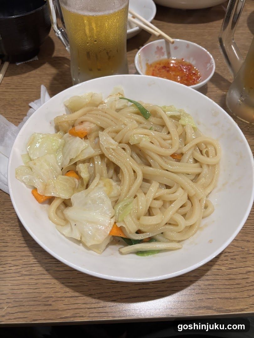 Noodle Dish with Beer