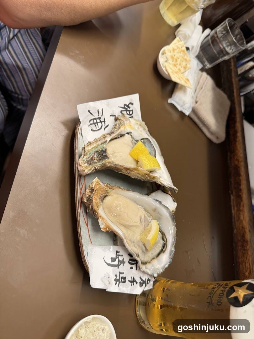 Oysters on a tray