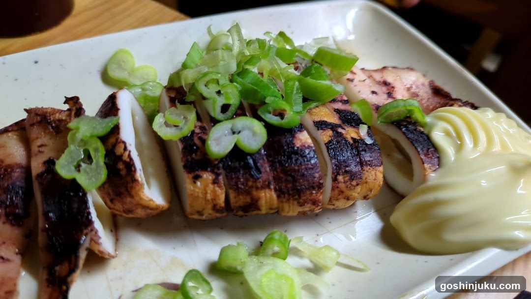 Grilled Squid with Scallions and Sauce