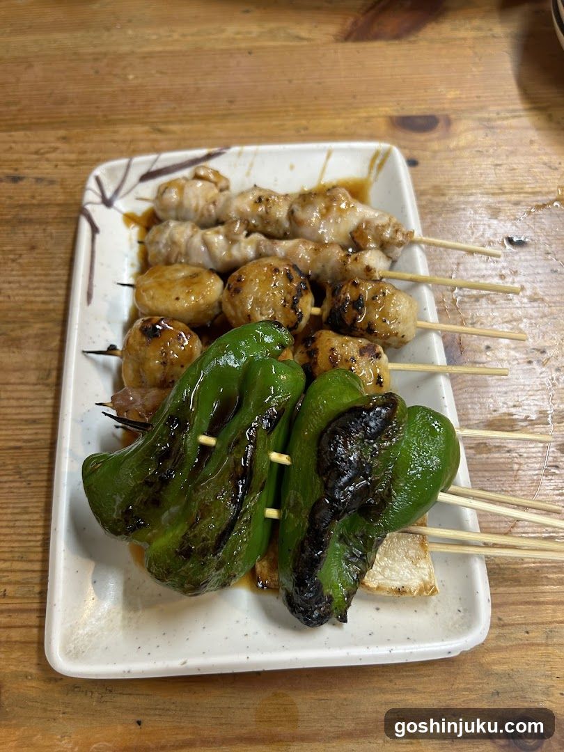Grilled Skewers on a Wooden Table