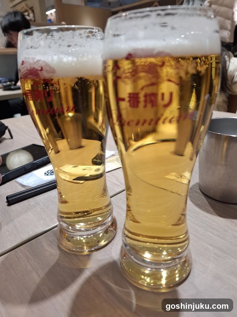 Beer Glasses on Table