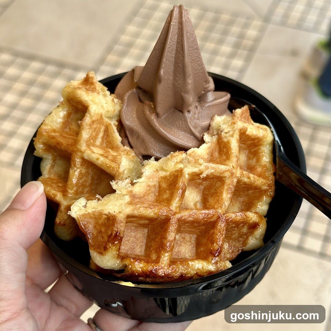 Chocolate Waffle with Ice Cream