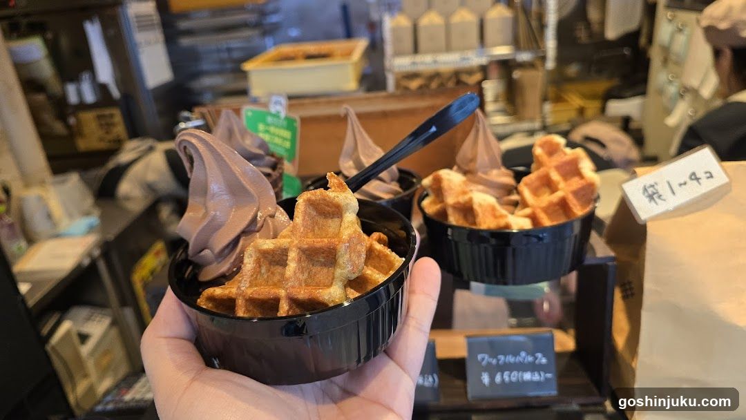 Waffle Dessert in Shop Interior