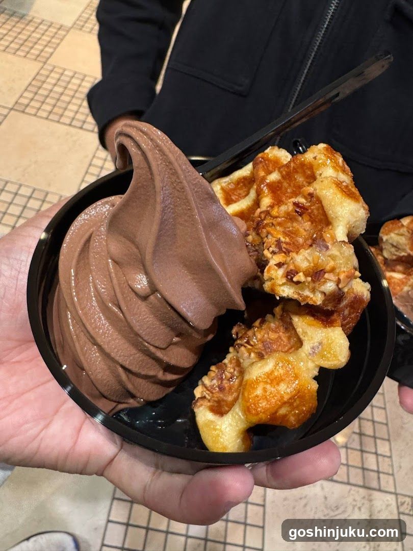 Chocolate Soft Serve and Waffle Cone