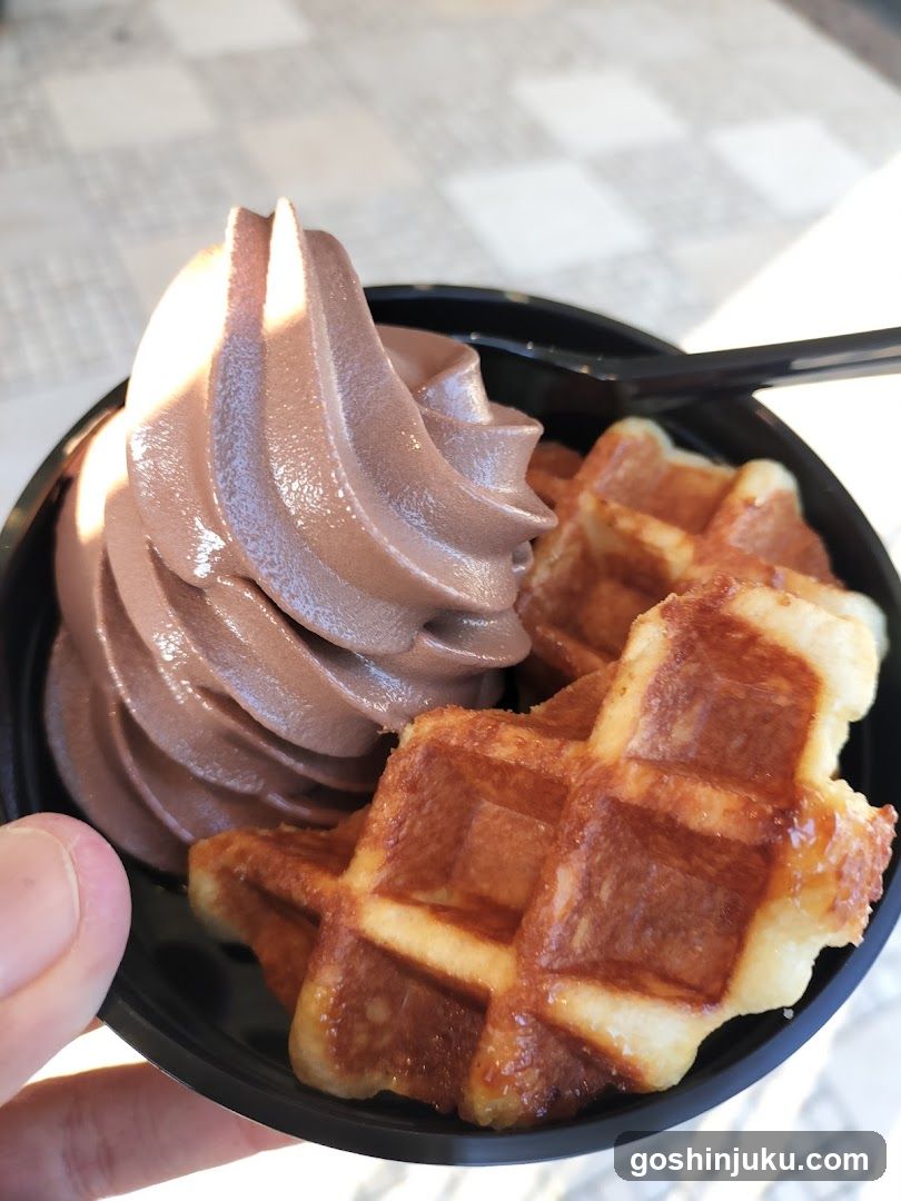 Chocolate Waffle with Soft Serve