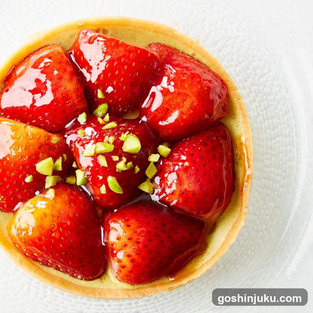Strawberry Tart with Pistachio Garnish