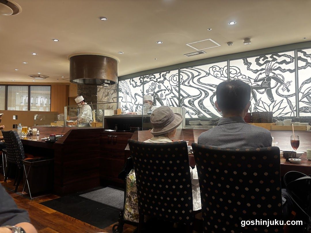 Restaurant Interior with Chef and Patrons