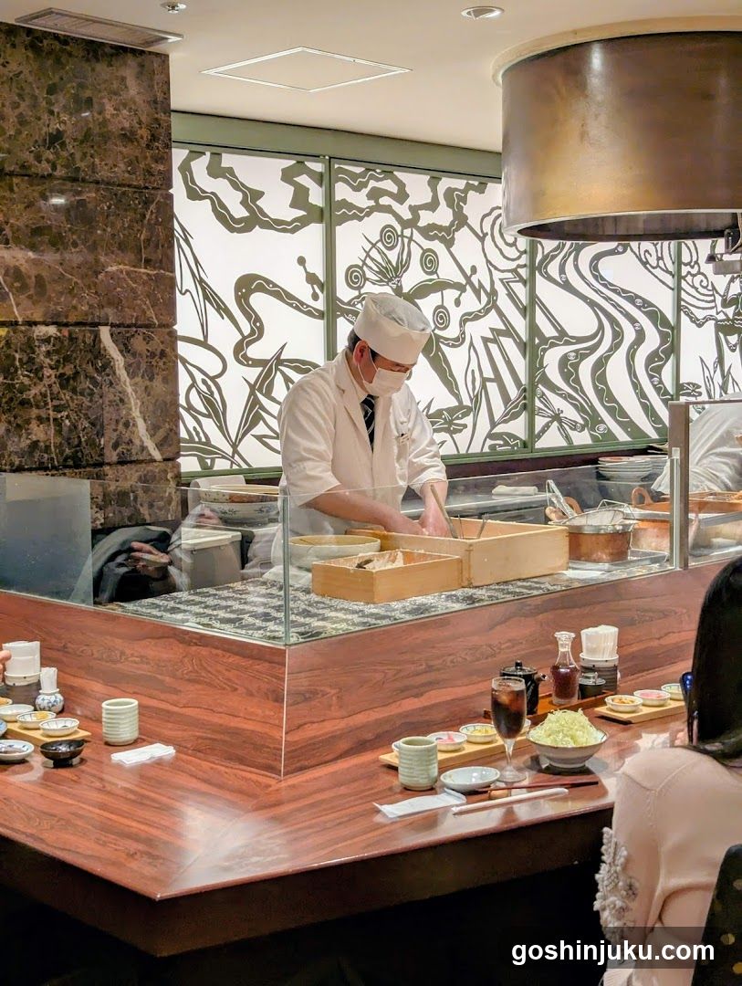 Chef Preparing Food at Counter