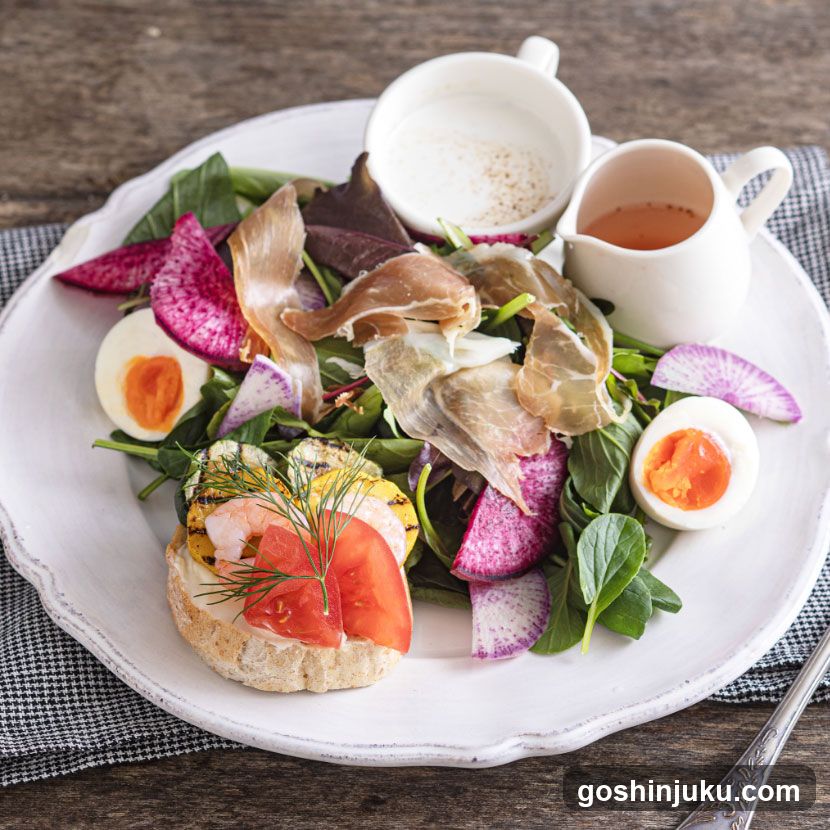 Salad with Prosciutto and Avocado Toast
