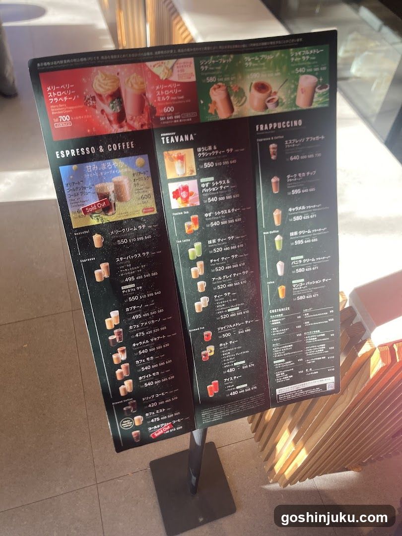 Teavana Menu Board