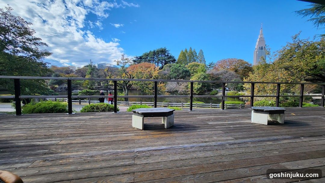 Park View with Wooden Deck and Benches