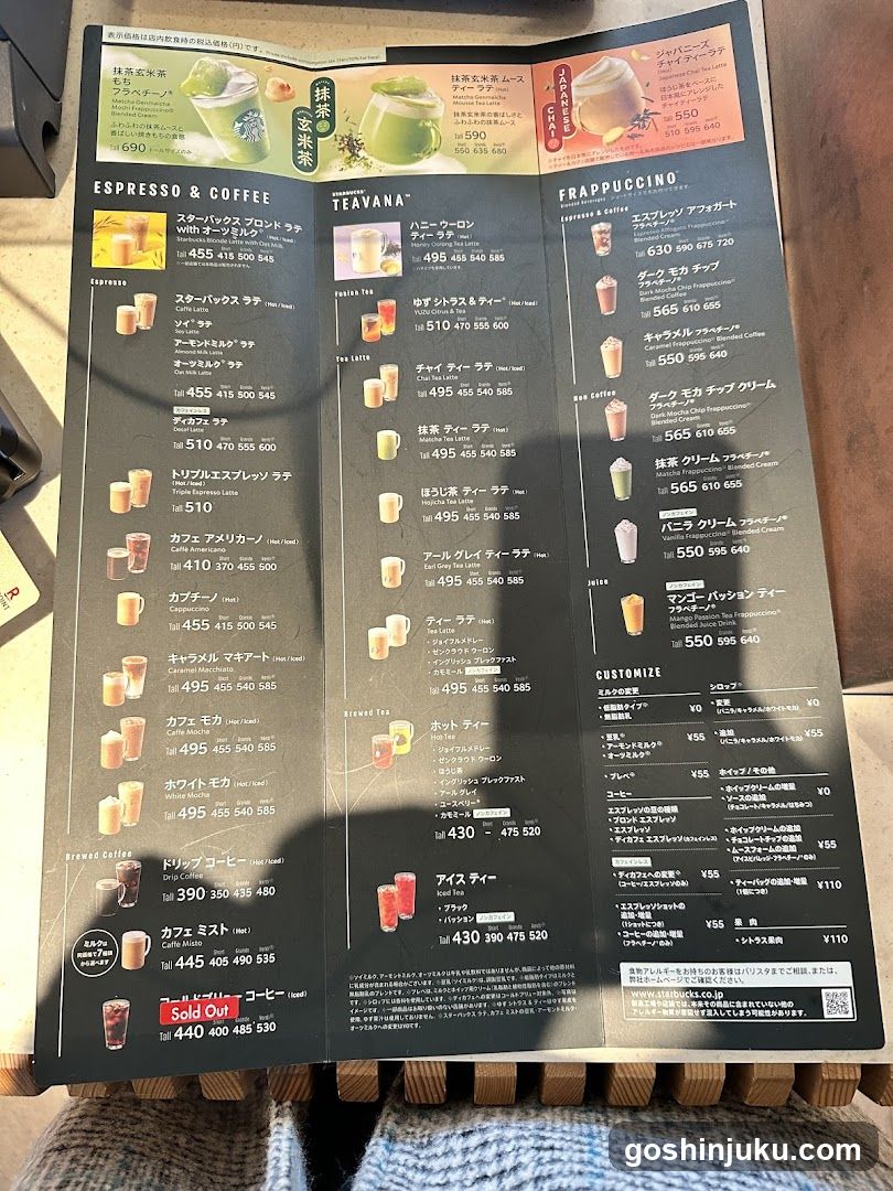 Coffee Menu
