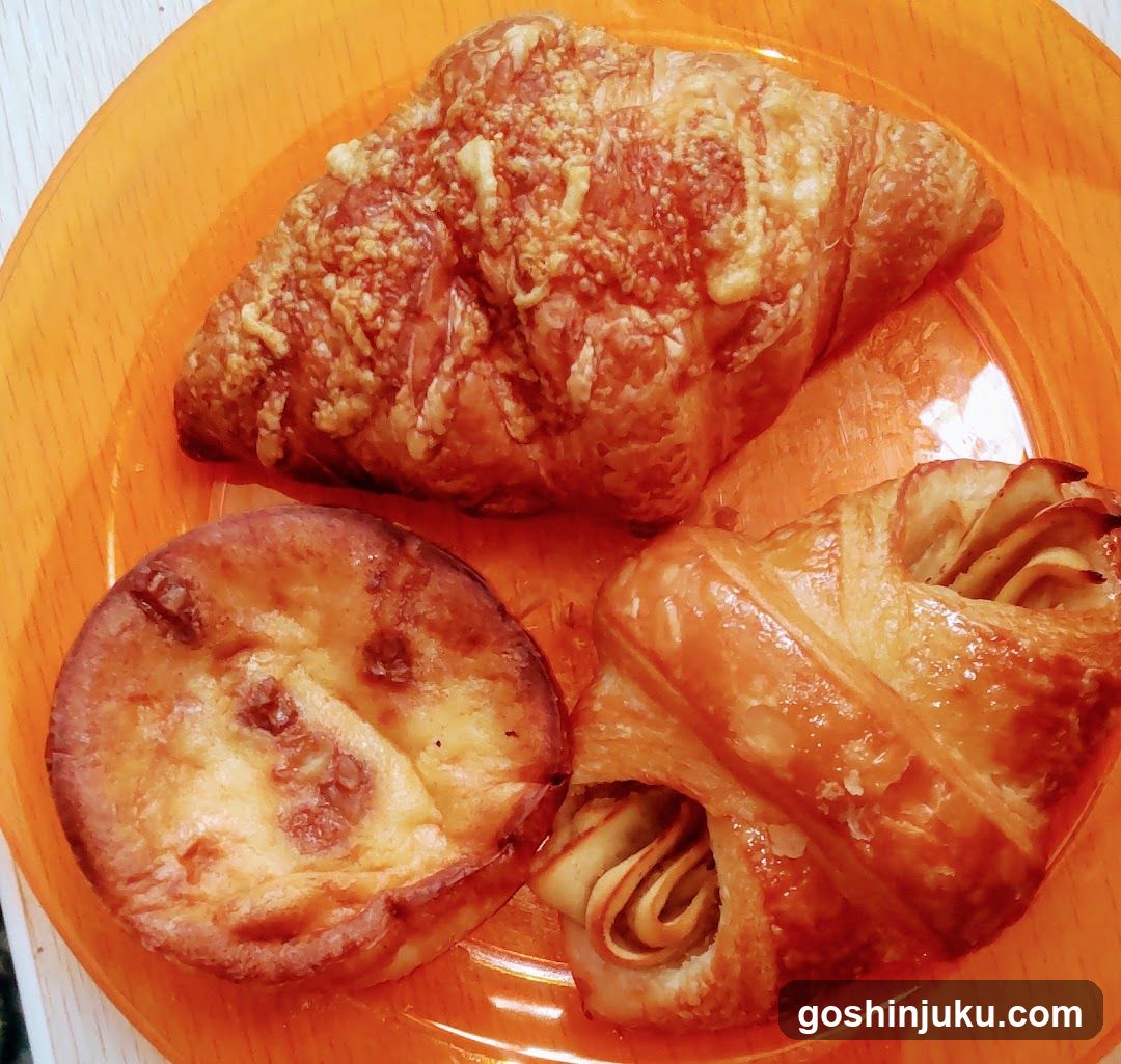 Pastries on Orange Plate