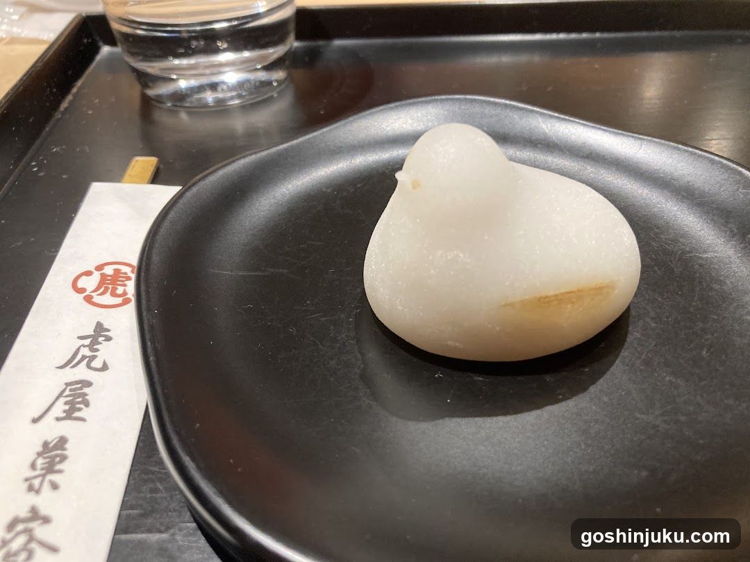 Duck-shaped mochi dessert