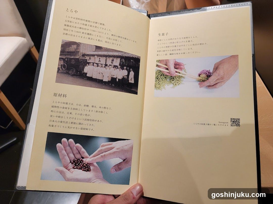 Open Book Displaying Japanese Food Information