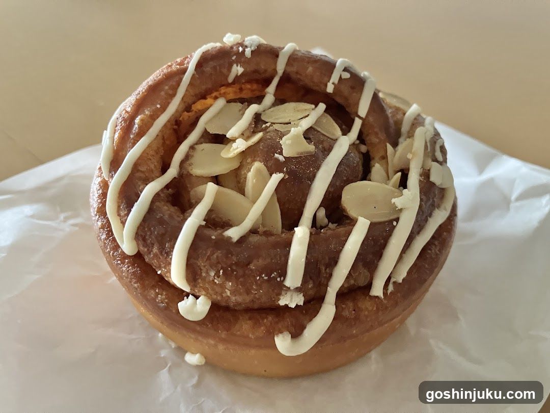 Almond Cinnamon Roll with White Icing