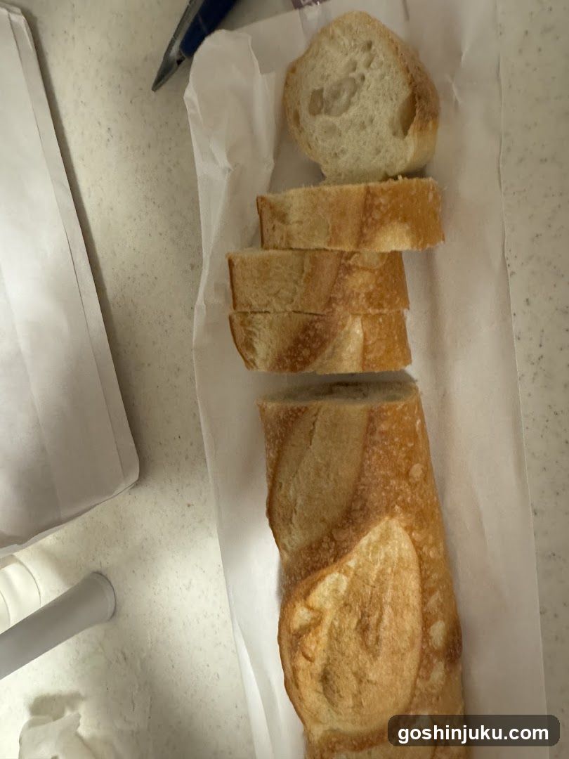 Sliced Baguette on Paper