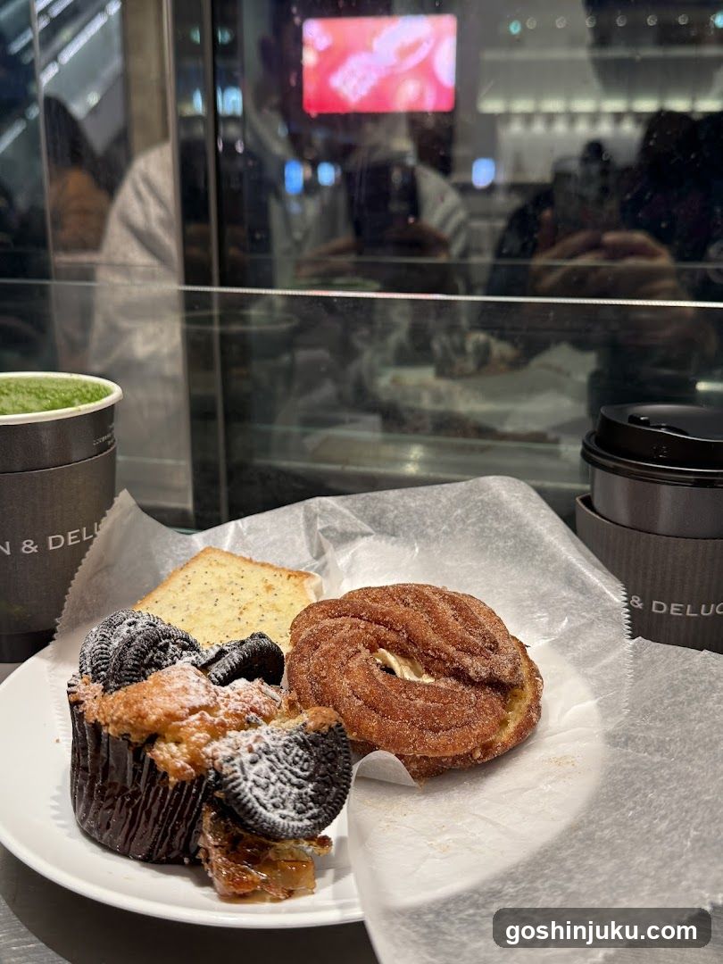 Pastries and Drinks at a Cafe