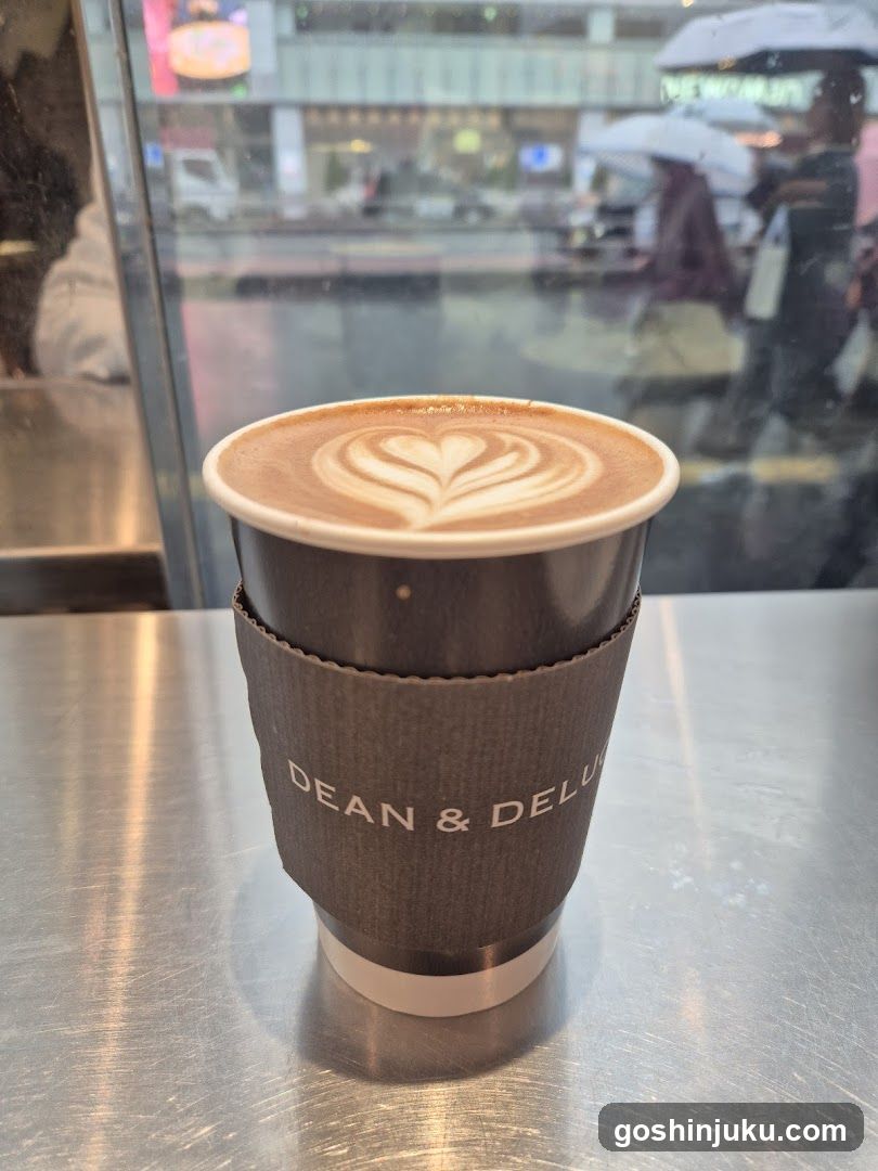 Latte in a cup with latte art