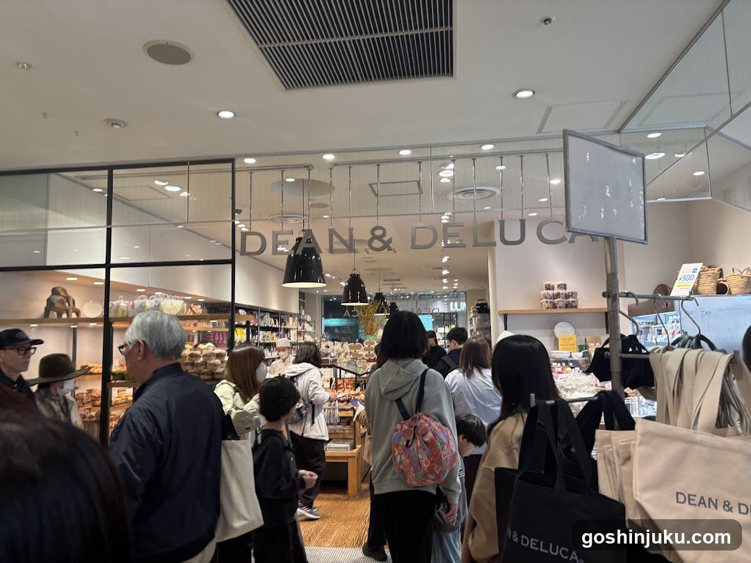Crowded Store Interior with Merchandise and Food Display