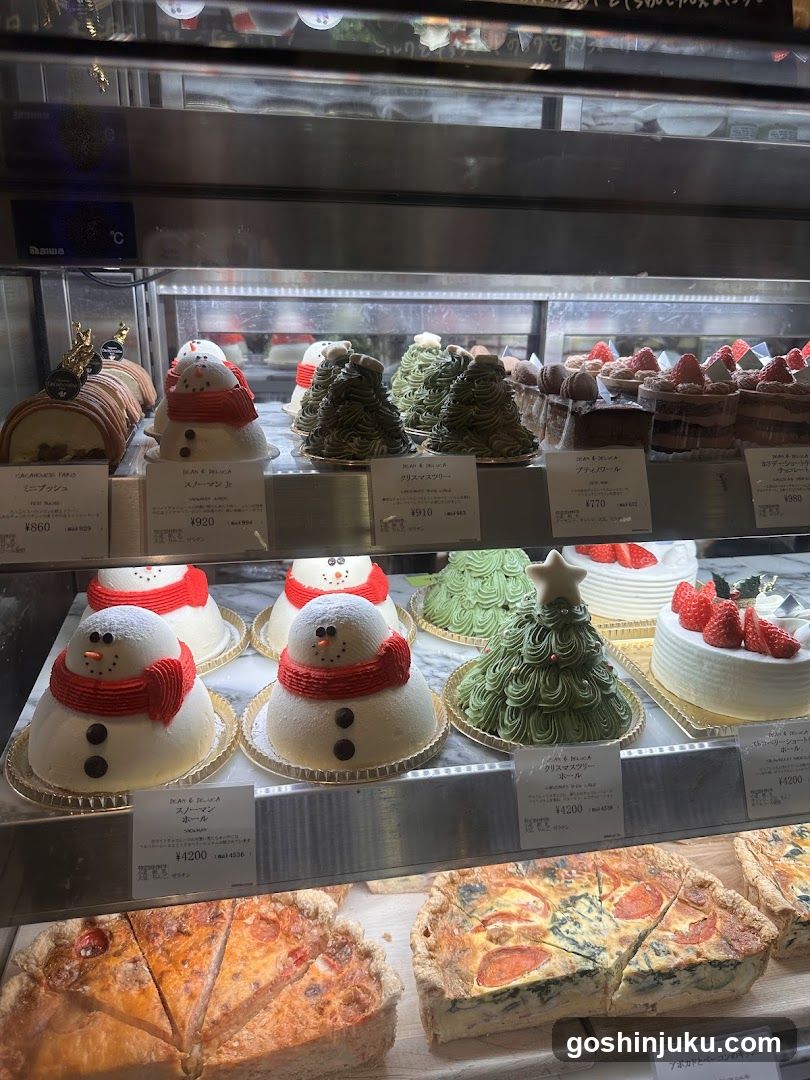Christmas-themed pastries display
