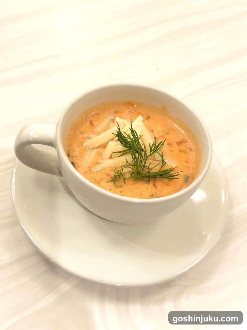 Creamy Soup with Cheese and Dill