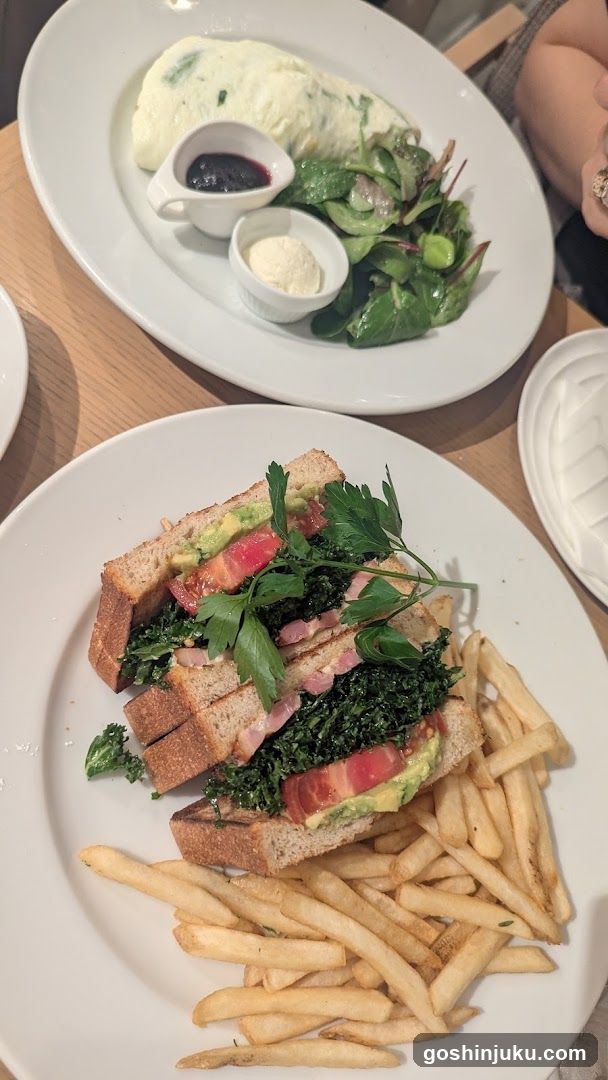 Avocado Toast with Fries and Omelette