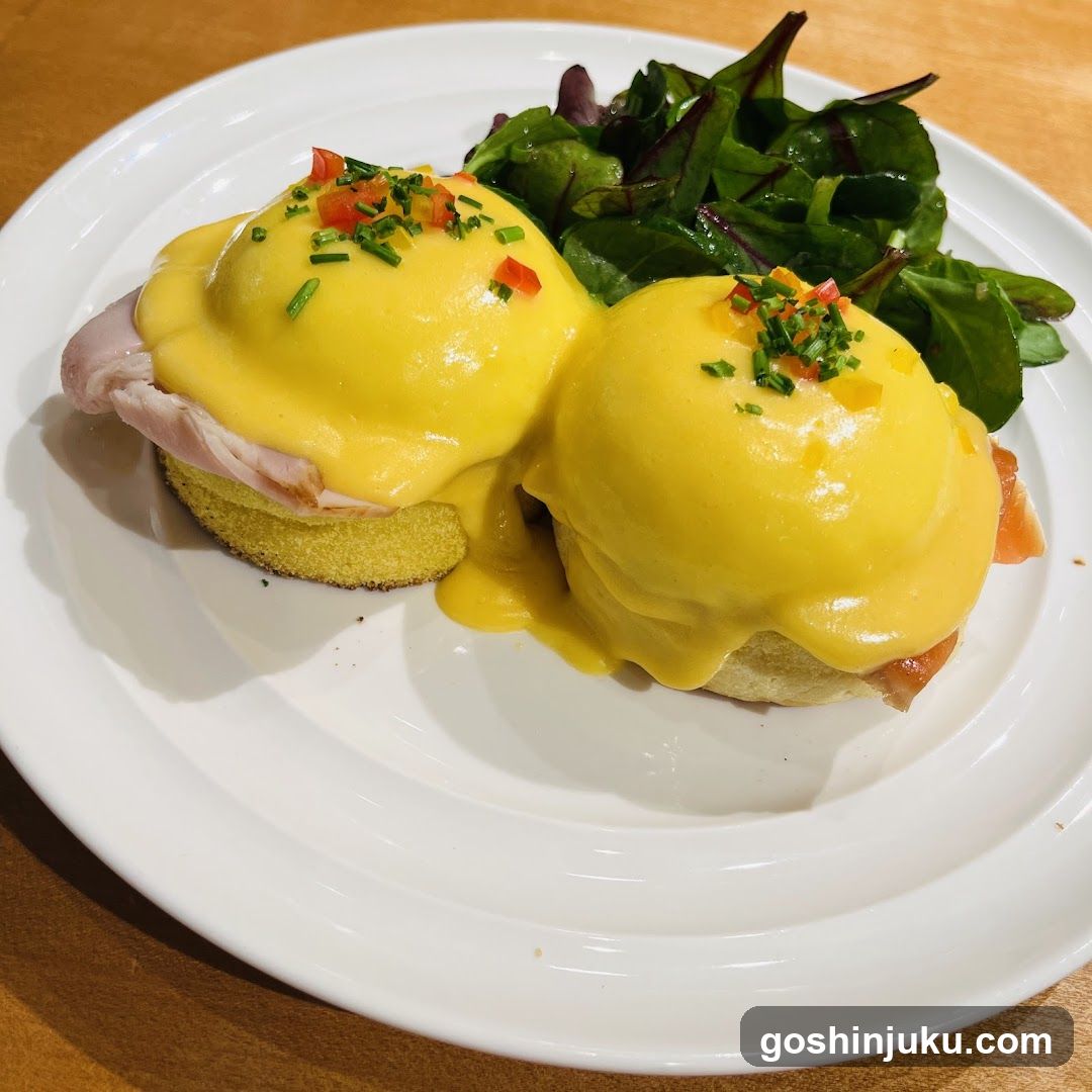 Eggs Benedict with Salad