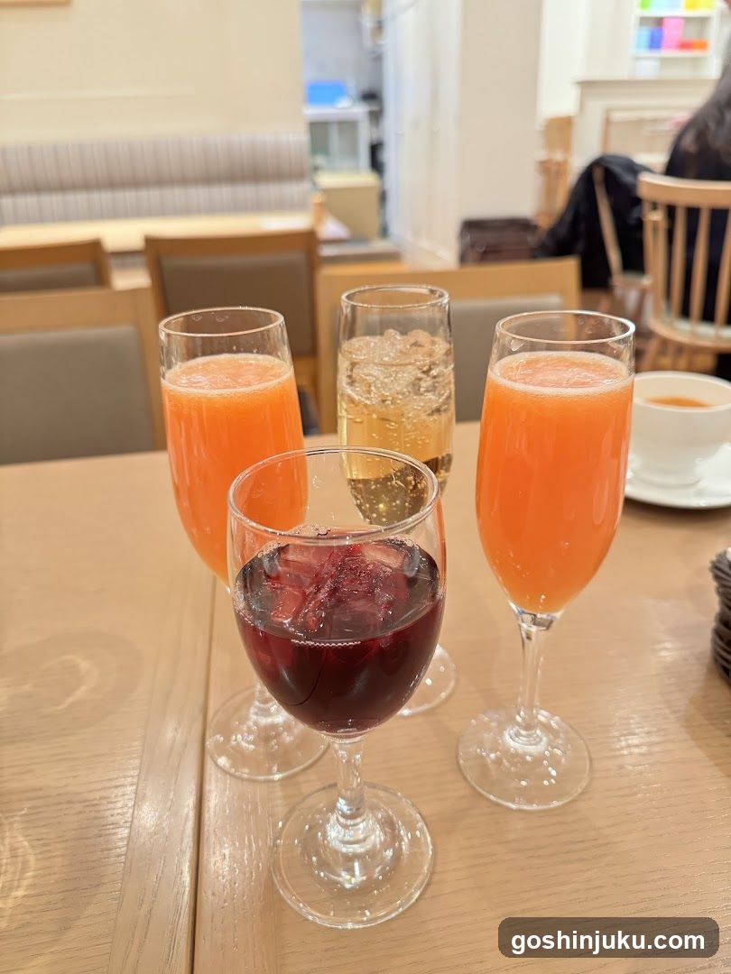 Fruit Juice and Wine on Table