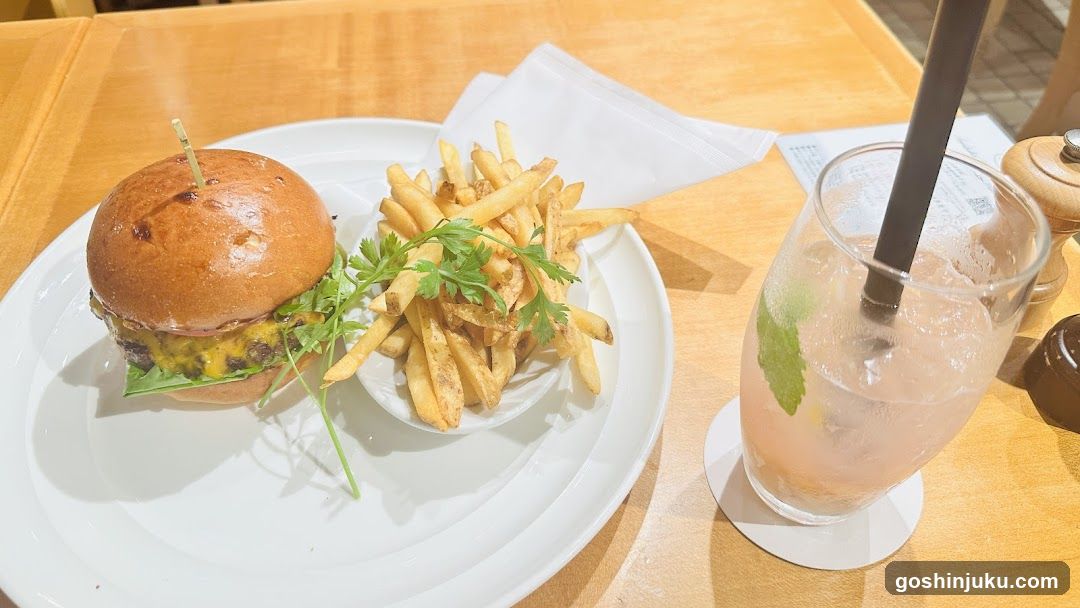 Burger and Fries with Drink