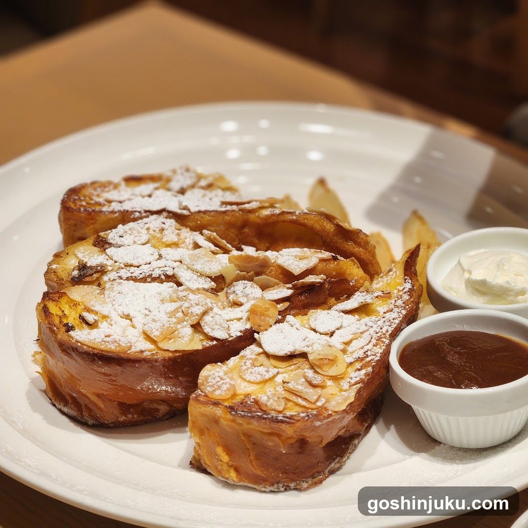 French Toast with Almonds and Syrup