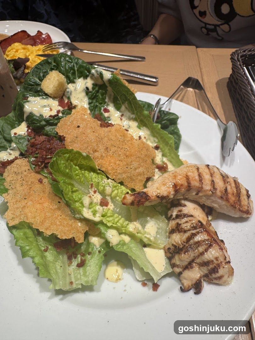 Grilled Chicken Caesar Salad with Croutons and Dressing