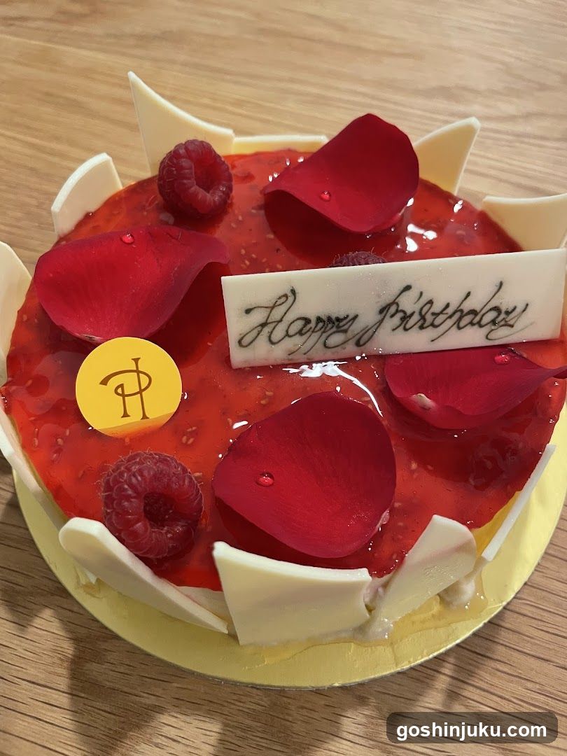 Birthday Cake with Raspberry Topping