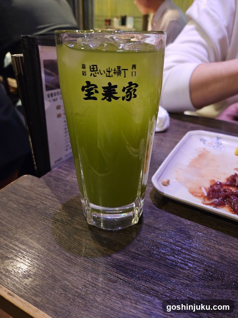Green Juice at Restaurant Table
