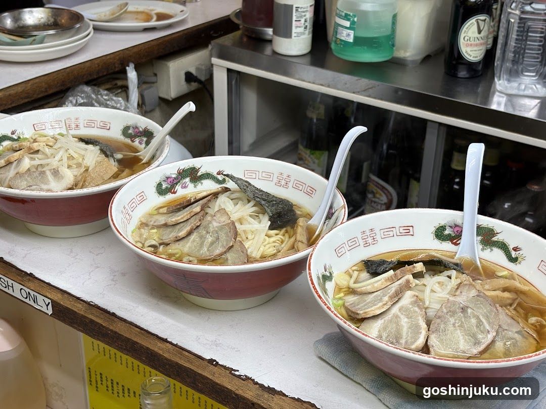 Ramen Bowls at a Counter