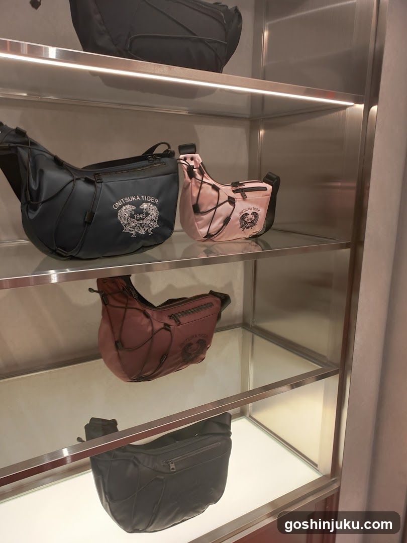 Display of fanny packs and bags