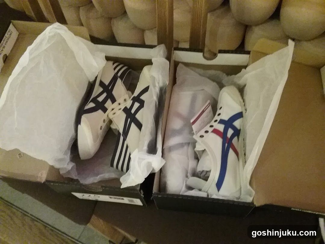 Shoes in boxes