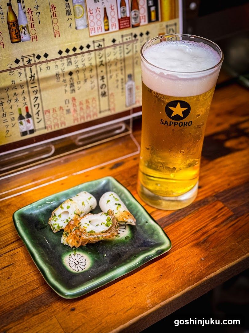 Sapporo Beer and Appetizer