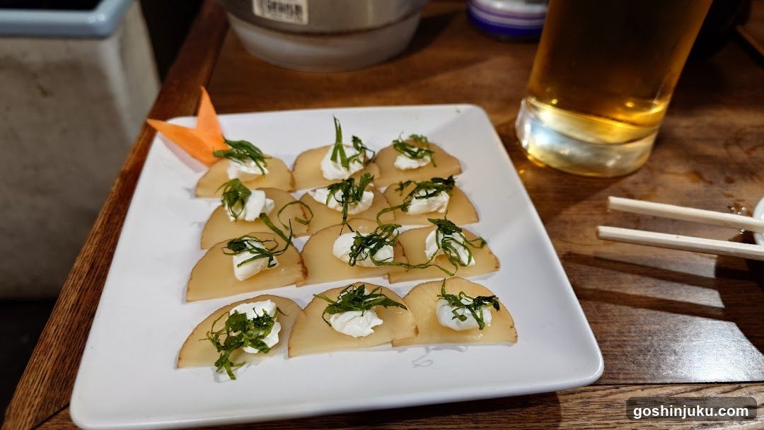 Appetizer Plate with Cream and Greens